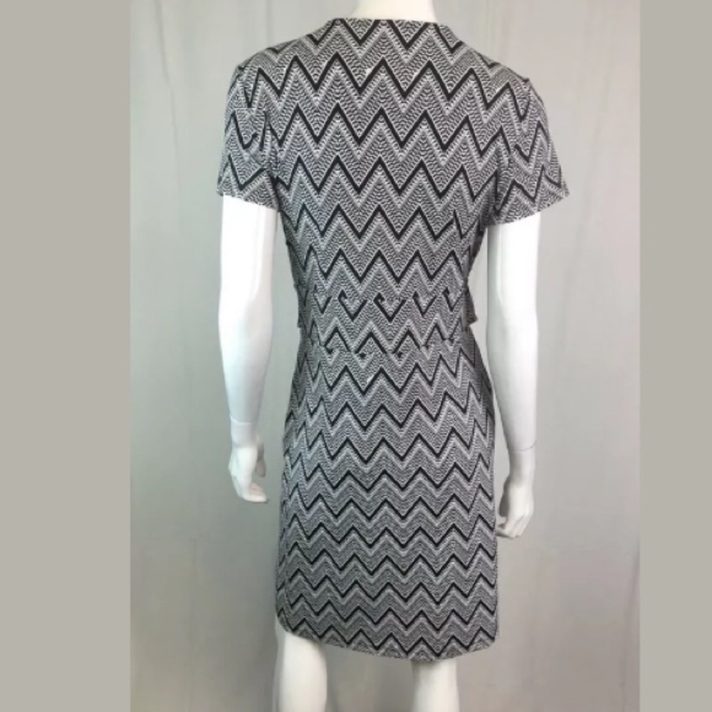 Talbots Zigzag Draped Pleated Chevron Shift Dress - image 6